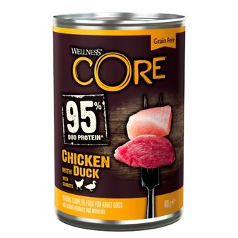 Wellness CORE 95%, kip met eend met wortelen - 400g