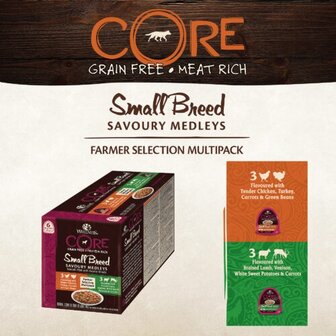 Wellness CORE Small Breed Savoury Medleys Farmer Selection Multipack - 6 x 85g