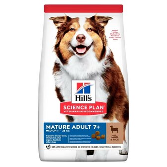 PROMO - HILL&#039;S SCIENCE PLAN Medium Mature Adult 7+ Hondenvoer met Lam &amp; Rijst 12kg 