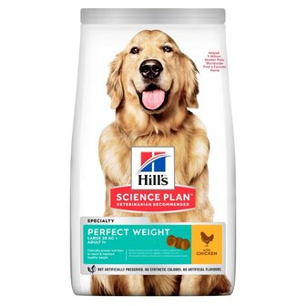 PROMO -  HILL&#039;S SCIENCE PLAN Perfect Weight Large Breed Adult Hondenvoer met Kip 12kg