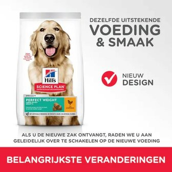 PROMO -  HILL&amp;#x0027;S SCIENCE PLAN Perfect Weight Large Breed Adult Hondenvoer met Kip 12kg