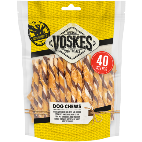 Voskes Dog Treats Rund & Kip Twist 40st