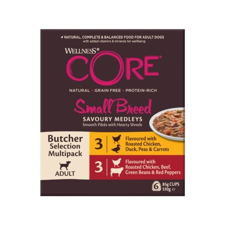 Wellness CORE Small Breed Savoury Medleys Butcher Selection Multipack - 6 x 85g