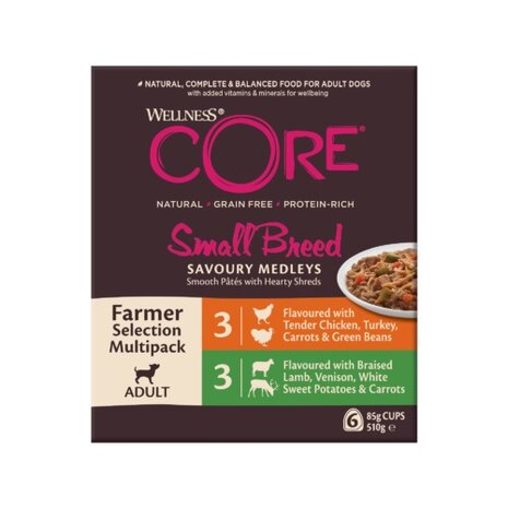 Wellness CORE Small Breed Savoury Medleys Farmer Selection Multipack - 6 x 85g