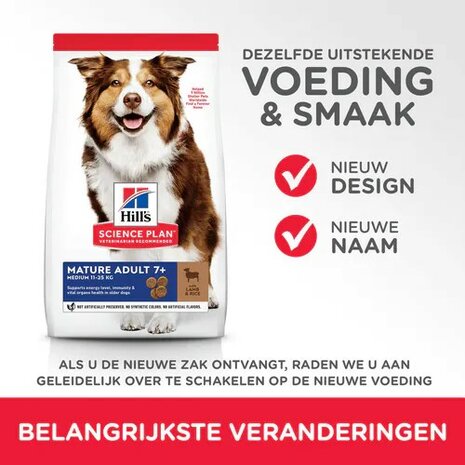 PROMO - HILL'S SCIENCE PLAN Medium Mature Adult 7+ Hondenvoer met Lam & Rijst 12kg 